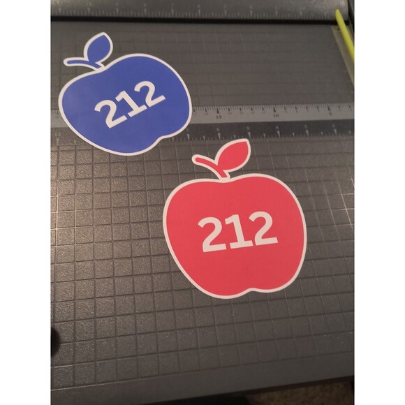 New York City NYC 212 Big Apple Decal Area Code Phone Sticker (2 Pack) - Picture 1 of 3